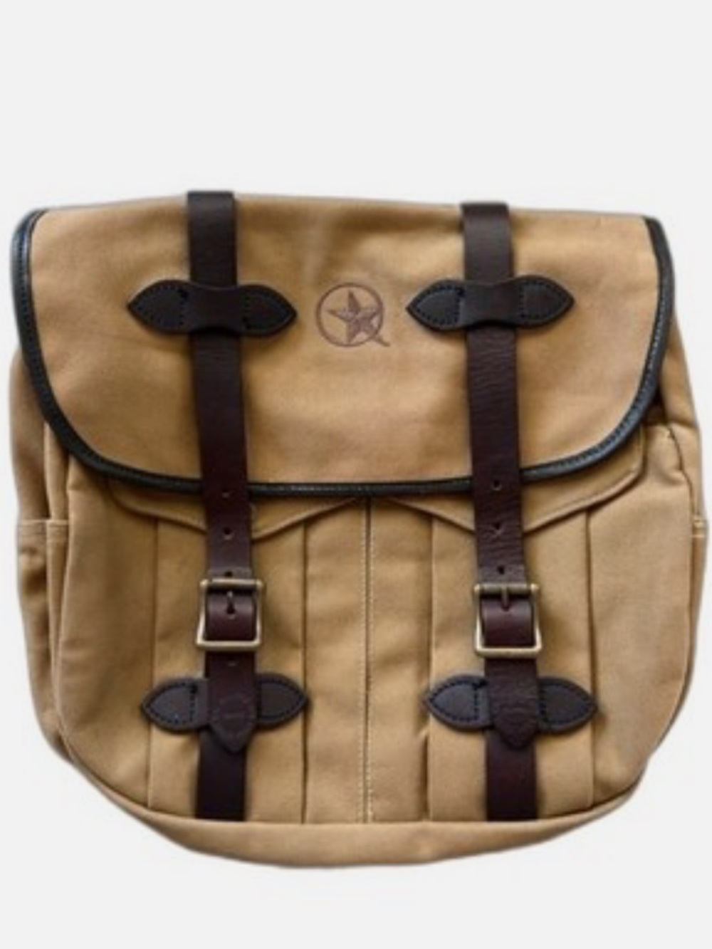 VTG Authentic Filson Medium Field Bag 232 Tan Canvas Bridle Leather Excellent